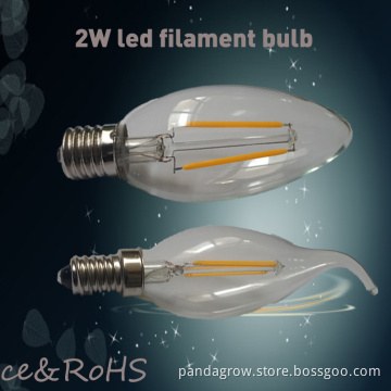 C37 E14 2W LED Filament Candle Light Bulb